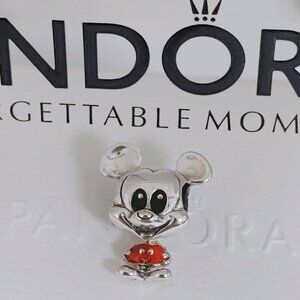 Pandora Mickey Mouse Red Trousers Charm S925 Sterling Silver with box